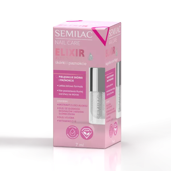 Semilac Nail Care, żelowy eliksir z aloesem do skórek i paznokci, 7ml