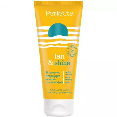 Perfecta Tan & Shine ekspresowo brązujące mleczko rozświetlające do ciała 200ml