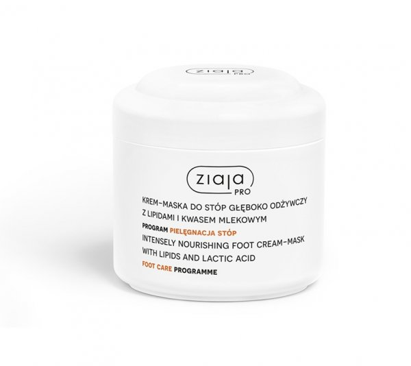 Ziaja PRO, Program pielęgnacja dłoni i stóp, krem-maska do stóp głęboko odżywczy z lipidami i kwasem mlekowym, 200ml