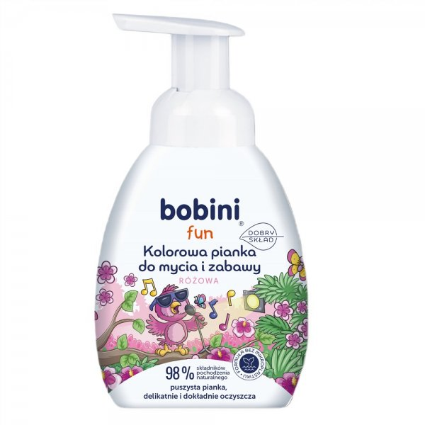Bobini Fun kolorowa pianka do mycia i zabawy dla dzieci Różowa 300ml