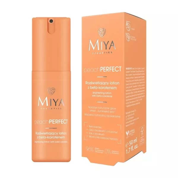 Miya Cosmetics peachPERFECT, rozświetlający lotion do twarzy z beta-karotenem, 50ml