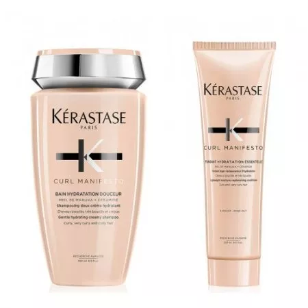 Kerastase Curl Manifesto, zestaw do włosów kręconych, kąpiel + odżywka, 250ml + 250ml