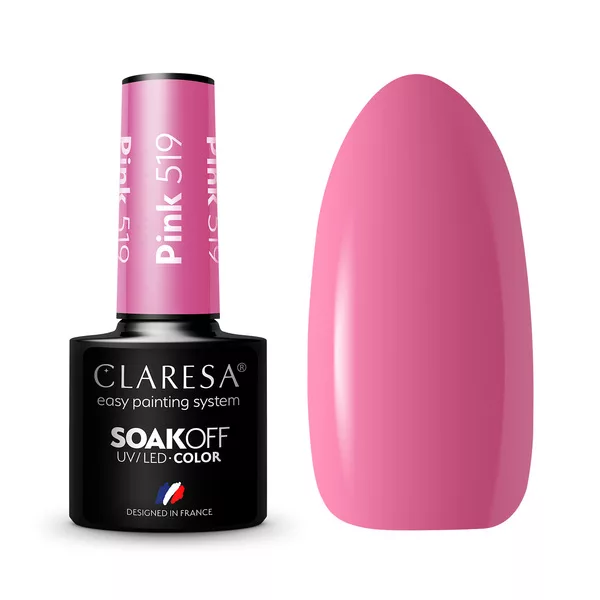 Claresa, Lakier hybrydowy, PINK 519, 5g
