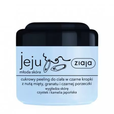 Ziaja Jeju, cukrowy peeling do ciała w czarne kropki, 200ml