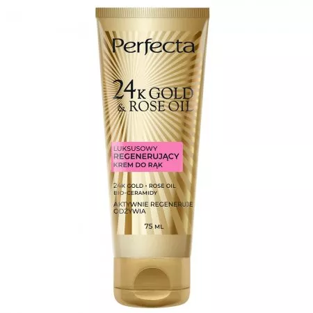Perfecta 24K Gold &amp; Rose Oil luksusowy regenerujący krem do rąk 75ml