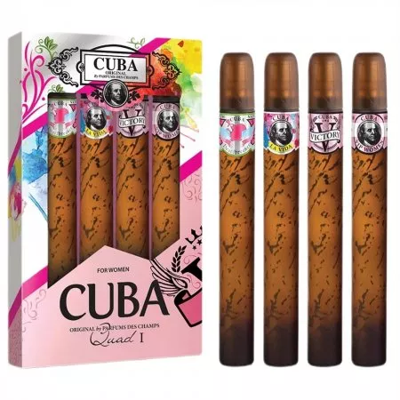 Cuba Original Cuba Quad I zestaw Heartbreaker woda perfumowana spray 35ml + La Vida woda perfumowana spray 35ml + Victory woda perfumowana spray 35ml + Vip woda perfumowana spray 35ml (W)