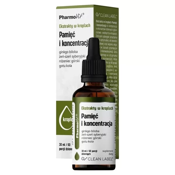 Pharmovit Pamięć i koncentracja suplement diety w kroplach 30ml