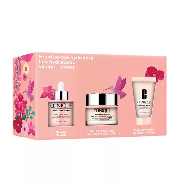 Clinique Moisture Surge Head-To-Toe Hydrators zestaw żelowy krem do twarzy 50ml + balsam do ciała 30ml + serum do twarzy 30ml