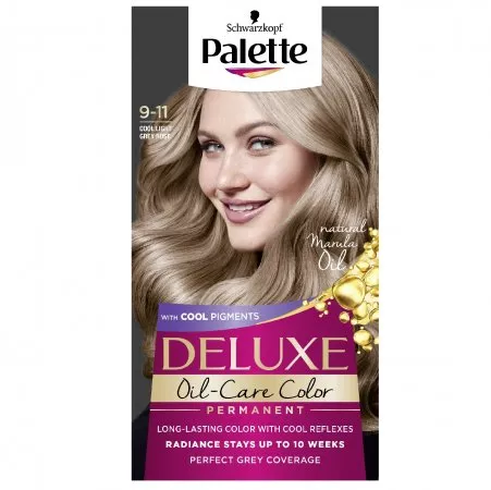 Schwarzkopf Palette Deluxe Oil-Care Color farba do włosów trwale koloryzująca z mikroolejkami 9-11 Chłodny Lekki Różany Blond