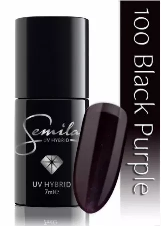 Semilac lakier hybrydowy 100 Black Purple, 7ml