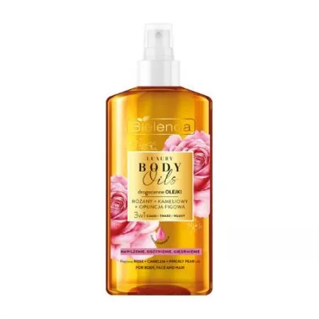 Bielenda LUXURY Body Oils, drogocenne olejki: różany + kameliowy + opuncja figowa, 150ml