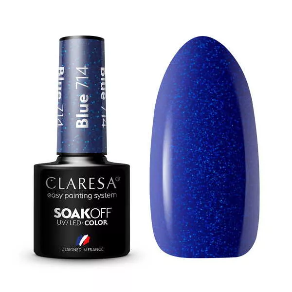 Claresa, Lakier hybrydowy, BLUE 714, 5g
