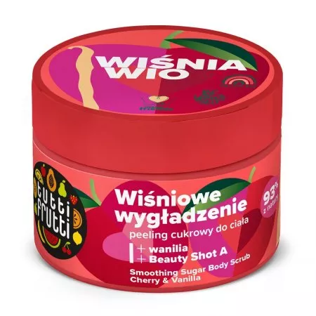 Farmona Tutti Frutti wygładzający peeling cukrowy do ciała Wiśnia i Wanilia + Beauty Shot A 300g