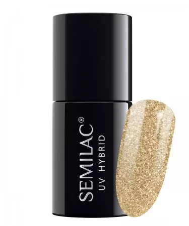 Semilac, lakier hybrydowy, 7ml, 037 Gold Disco