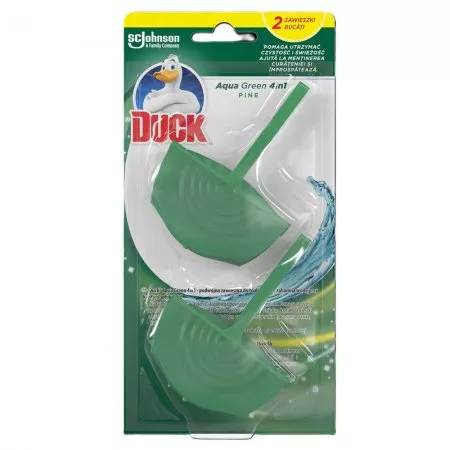 Duck Aqua Green 4w1 Pine - podwójna zawieszka do toalet, 2szt.