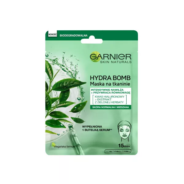 Garnier Skin Naturals Maska na tkaninie przywracająca równowagę z ekstraktem z zielonej herbaty 28 g