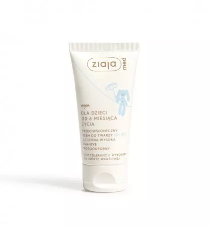 Ziaja Med dla dzieci, krem przewciwsłoneczny do twarzy SPF50, 50ml