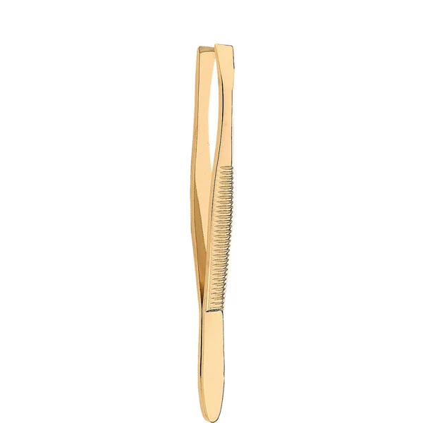 Donegal Pęseta kosmetyczna prosta złota 1090