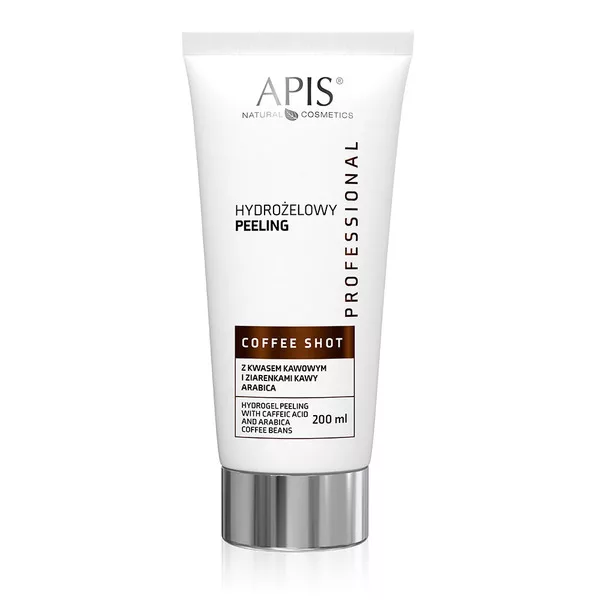 Apis Coffee Shot, Hydrożelowy peeling z kwasem kawowym i ziarenkami kawy arabica, 200ml - data ważności (22.10.2026)