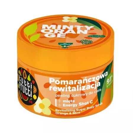 Farmona Tutti Frutti rewitalizujący peeling cukrowy do ciała Pomarańcza i Mięta + Energy Shot C 300g