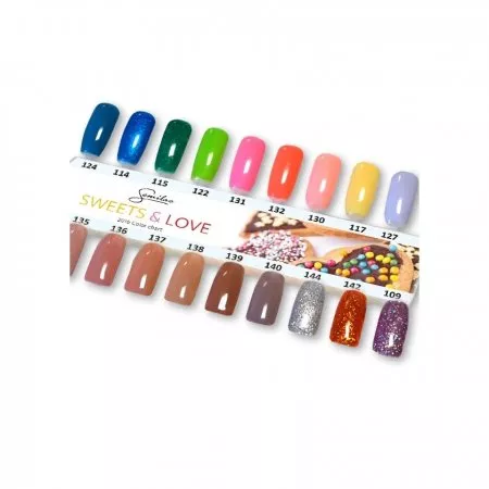 Wzornik do lakierów Semilac z kolekcji Sweets&Love