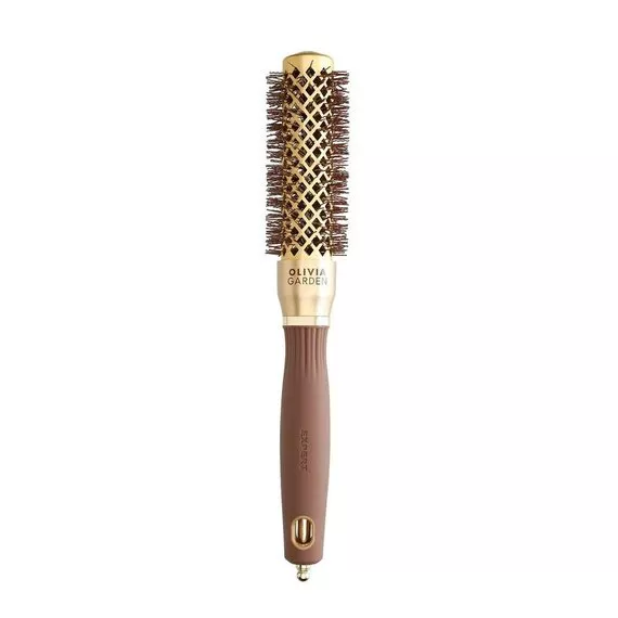 Olivia Garden Expert Blowout Shine, szczotka do modelowania włosów, Wavy Bristles Gold&Brown 25mm