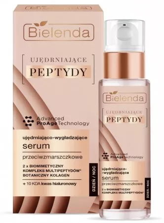 Bielenda Ujędrniające peptydy, ujędrniająco-wygładzające serum przeciwzmarszczkowe, dzień/noc, 30ml
