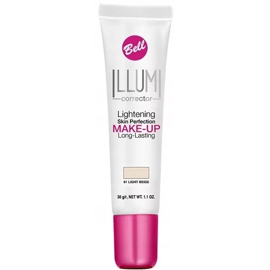 Bell Illumi Corrector, trwały fluid rozświetlająco-korygujący do twarzy, 01, 30g