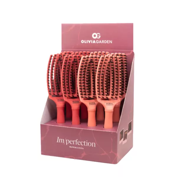 Olivia Garden Fingerbrush Imperfection Display, szczotki do włosów, 8szt.