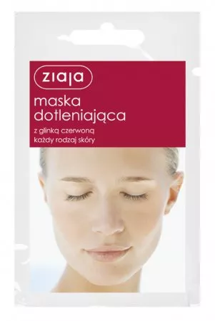 Ziaja, dotleniająca maska do twarzy z glinką czerwoną, 7ml