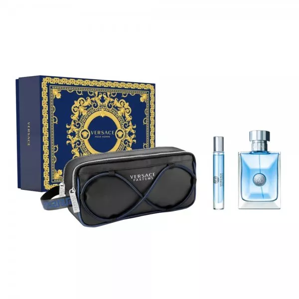 Versace Pour Homme zestaw woda toaletowa spray 100ml + woda toaletowa spray 10ml + kosmetyczka (M)