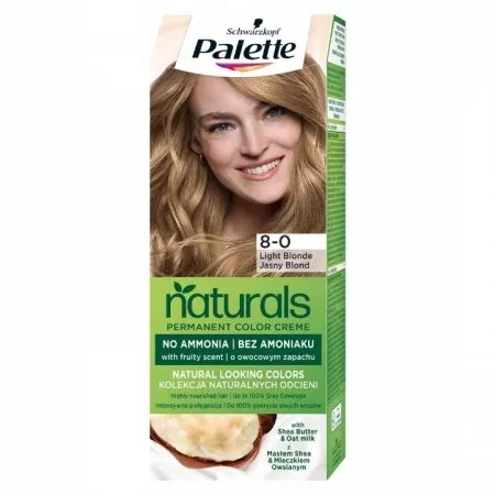 Schwarzkopf Palette Permanent Naturals Color Creme farba do włosów trwale koloryzująca 8-0 Jasny Blond