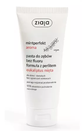 Ziaja Mintperfekt Aroma, pasta do zębów bez fluoru, z perlitem eukaliptus mięta, 100ml