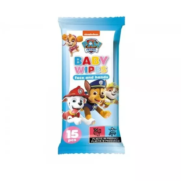 Psi Patrol Baby Wipes chusteczki do buzi i rączek dla dzieci 15szt.