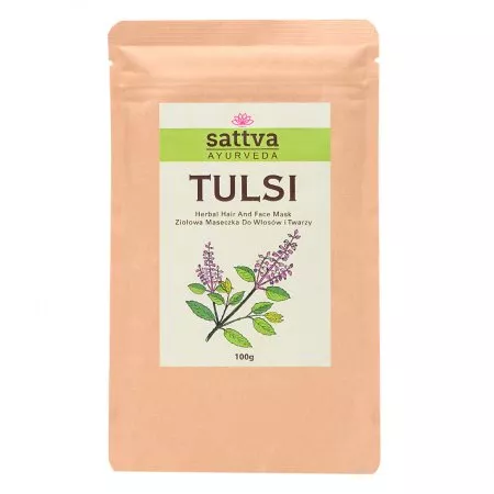 Sattva Tulsi Herbal Hair And Face Mask ziołowa maseczka do włosów i twarzy 100g