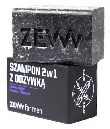 ZEW for men, szampon 2w1 z odżywką z węglem drzewnym, 85ml