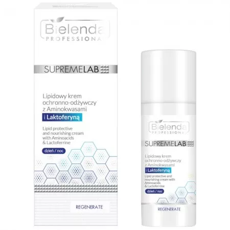 Bielenda Professional Supremelab, lipidowy krem ochronno-odżywczy z aminokwasami i laktoferyną, 50ml