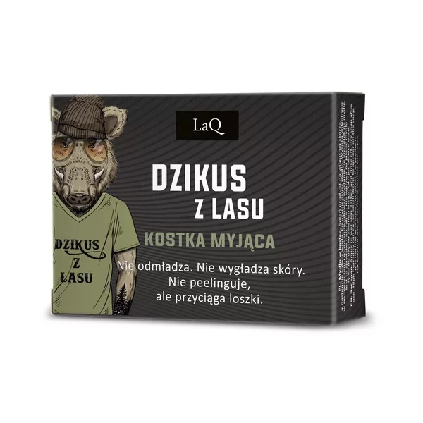 LaQ Dzikus z Lasu, mydło dla facetów, czarna kostka, 80g