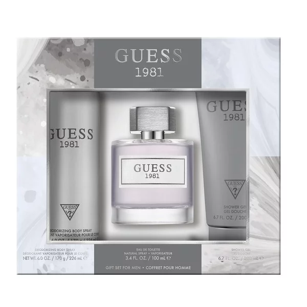 Guess Guess 1981 zestaw woda toaletowa spray 100ml + dezodorant spray 226ml + żel pod prysznic 200ml (M)
