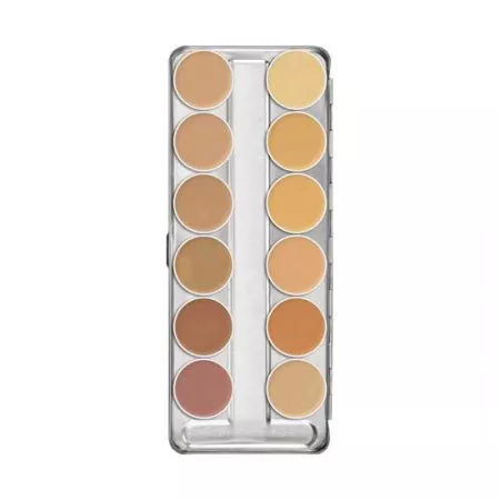 Kryolan Dermacolor, Camouflage Creme Palette, paleta 12 kamuflaży, 40g, A