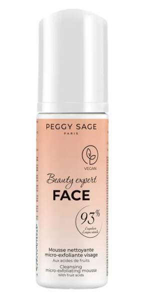 Peggy Sage Beauty Expert Face, mikrozłuszczająca pianka do mycia twarzy z kwasami owocowymi, 120ml