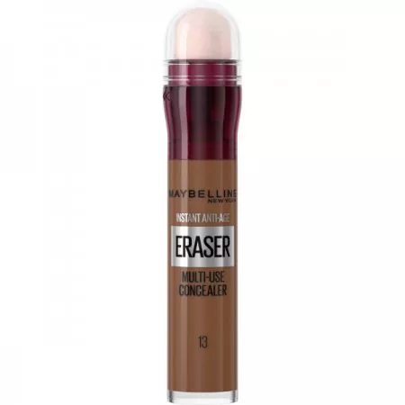 Maybelline New York Instant Anti-Age Eraser Concealer, korektor do twarzy z gąbeczką, 13 Cocoa, 6.8ml