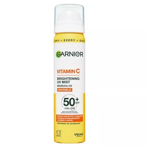 Garnier Vitamin C rozświetlająca mgiełka ​​UV na makijaż z SPF50+ i witaminą C 75ml