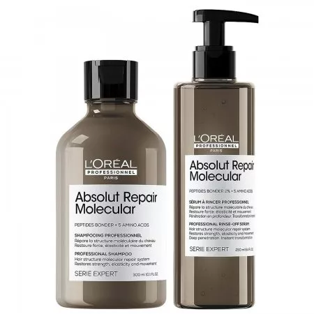 Loreal Absolut Repair Molecular, zestaw wzmacniający strukturę włosów, szampon + serum