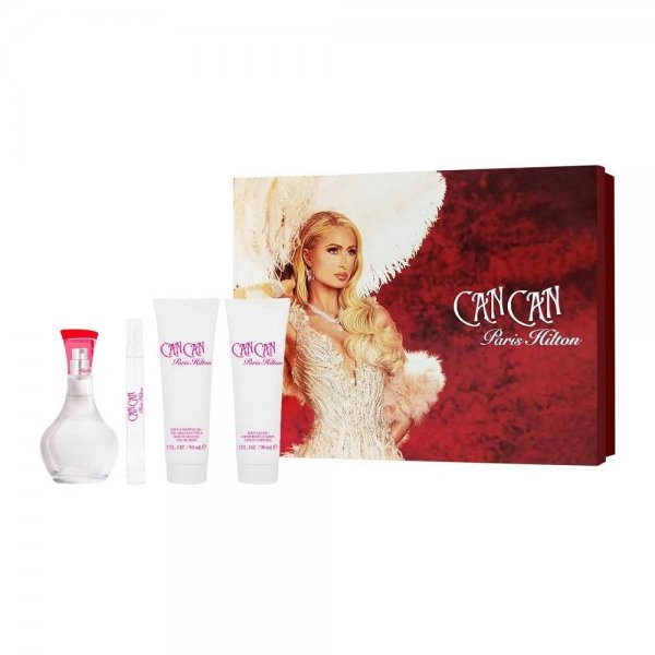 Paris Hilton Can Can zestaw woda perfumowana spray 100ml + balsam do ciała 90ml + żel pod prysznic 90ml + woda perfumowana spray 10ml (W)