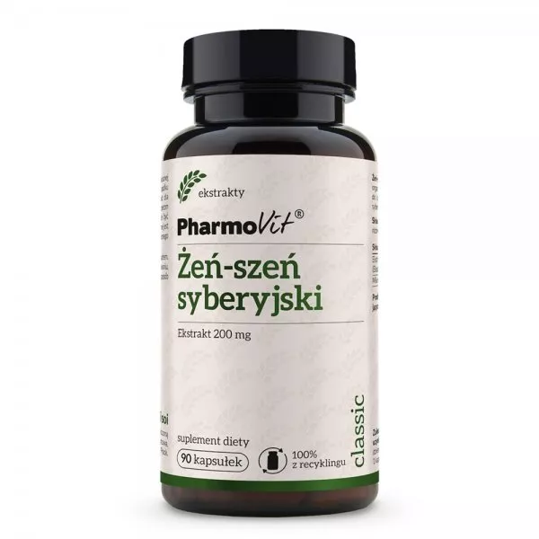 Pharmovit Żeń-szeń syberyjski 200mg suplement diety 90 kapsułek