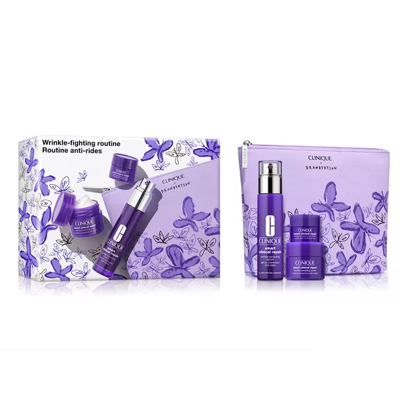 Clinique Wrinkle Fighting Routine zestaw korygujące serum do twarzy 30ml + przeciwzmarszczkowy krem do twarzy 15ml + przeciwzmarszczkowy krem pod oczy 5ml