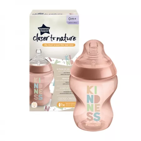 Tommee Tippee Closer To Nature butelka do karmienia ze smoczkiem silikonowym dla dzieci 0m+ Panda 260ml