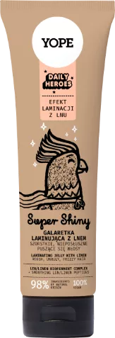 Yope Daily Heroes Super Shiny, galaretka laminująca z lnem do włosów, 140ml