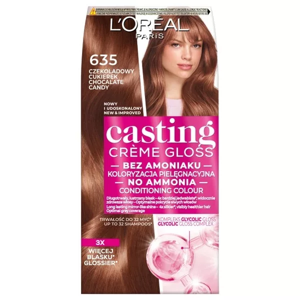 L'Oreal Paris Casting Crème Gloss Farba do włosów 635 Czekoladowy cukierek